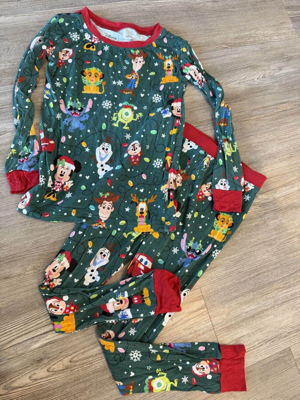 Little Sleepies Disney Christmas Parade Pajamas 4T Bamboo 2 Piece Holiday Set